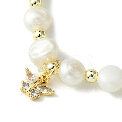 Natural Pearl Beaded Stretch Bracelets BJEW-JB10134-1