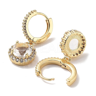 Real 18K Gold Plated Brass Dangle Hoop Earrings EJEW-L269-041G-02-1