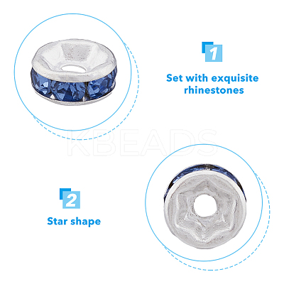 420Pcs 12 Colors Zinc Alloy Rhinestone Spacer Beads FIND-HY0001-83-1