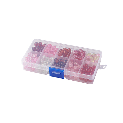 10 Colors Spray Painted Crackle Glass Beads CCG-X0010-01-8mm-1