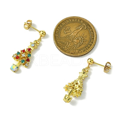 Alloy Rhinestone Stud Earrings EJEW-JE06005-1