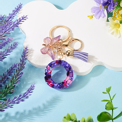 Resin Butterfly Pendant Keychains KEYC-TAC0034-03O-1