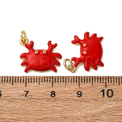 Brass Enamel Pendants KK-CJC0013-10G-RS-1