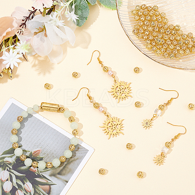 Brass Filigree Beads KK-DC0001-24-1