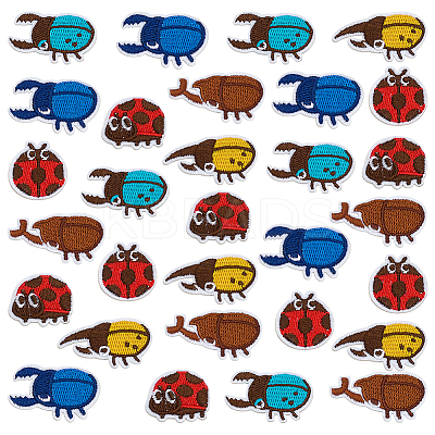 30Pcs 6 Styles Ladybug Embroidery Sew on Cloth Patches PATC-FG0003-45-1
