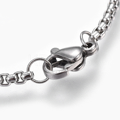 Non-Tarnish 304 Stainless Steel Box chain Necklaces NJEW-F242-13P-A-1