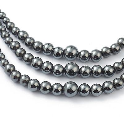 Non-Magnetic Synthetic Hematite & Turquoise Beades 3 Layer Necklaces NJEW-H307-01A-1