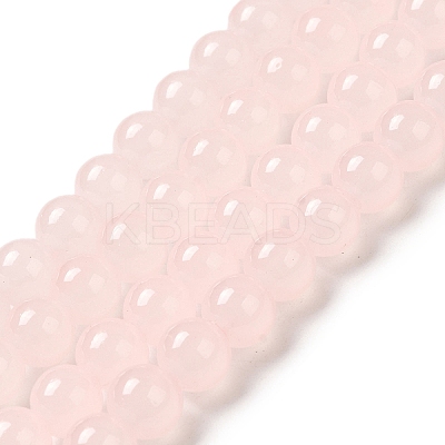 Baking Paint Imitation Jade Glass Round Bead Strands X1-DGLA-Q021-8mm-02-1
