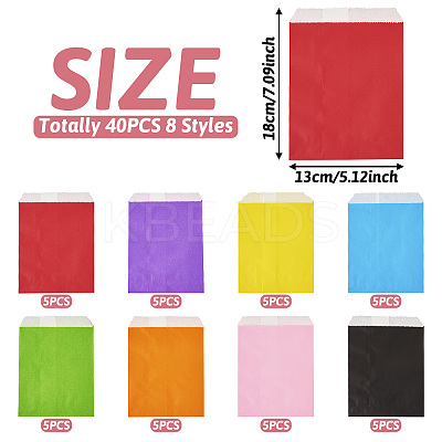 40Pcs 8 Colors Eco-Friendly Kraft Paper Bags AJEW-TA0001-70-1