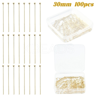 100Pcs 304 Stainless Steel Ball Head Pins STAS-YW0002-91-1
