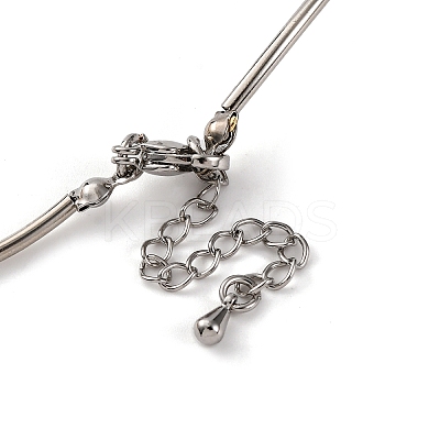 Rack Plating Brass & ABS Plastic Pearl Beads Round Link Chain Necklaces for Women NJEW-C059-08P-1