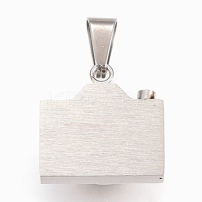 304 Stainless Steel Cubic Zirconia Pendants STAS-F168-34P-1