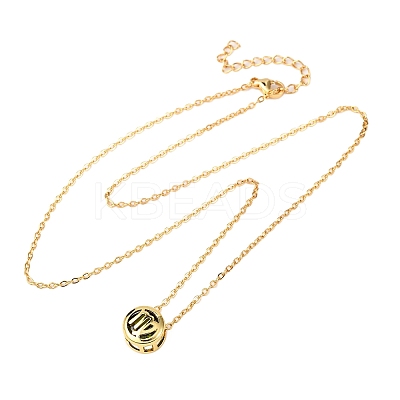Brass Pave Cubic Zirconia Birth Stone Constellation Pendant Cable Chain Necklaces LS-NJEW-D334-01G-01-1