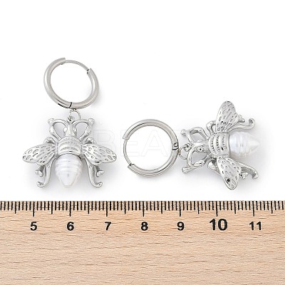 304 Stainless Steel ABS Imitation Pearl Hoop Earrings EJEW-M070-19P-1