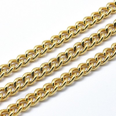 Eco-Friendly Brass Cuban Link Chains KK-P155-57G-NR-1
