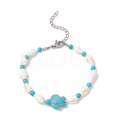 2Pcs 2 Styles Shell Beaded Bracelets BJEW-TA00586-01-1