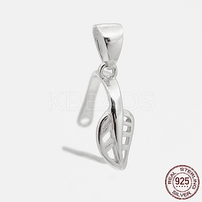 Anti-Tarnish Trendy Rhodium Plated 925 Sterling Silver Pinch Bails STER-M088-10B-1