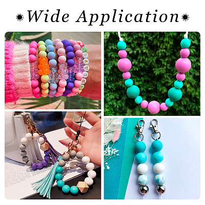80Pcs 8 Colors Round Food Grade Eco-Friendly Silicone Focal Beads SIL-TA0001-95A-1