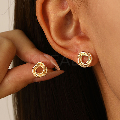 Alloy Twist Stud Earrings FS-WGB889B-01-1