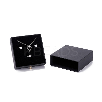 Square Paper Drawer Jewelry Set Box CON-C011-03B-01-1