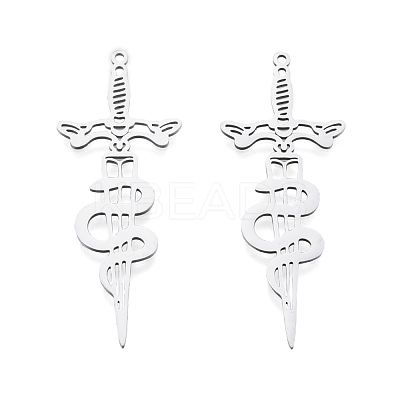 Non-Tarnish 201 Stainless Steel Big Pendants STAS-N090-LA976-1-1