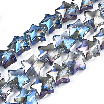 Electroplate Glass Beads Strand EGLA-S188-18-B02-1