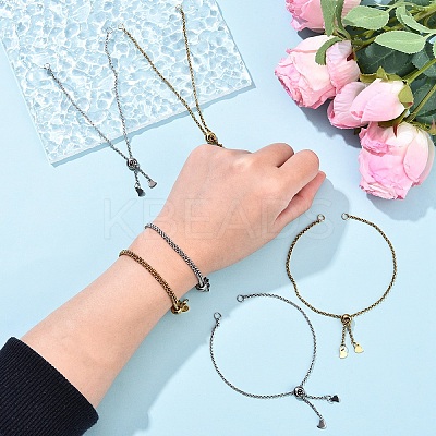10Pcs 304 Stainless Steel Rolo Chain Bracelet Making AJEW-YW00004-01-1
