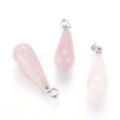Natural Rose Quartz Pendants G-G804-A04-1