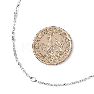 304 Stainless Steel Cable Chain Satellite Chain Necklaces for Women NJEW-JN05554-1