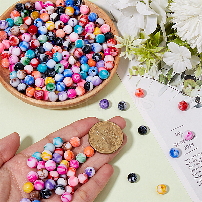 500Pcs Opaque Acrylic Beads SACR-SP0001-09-1
