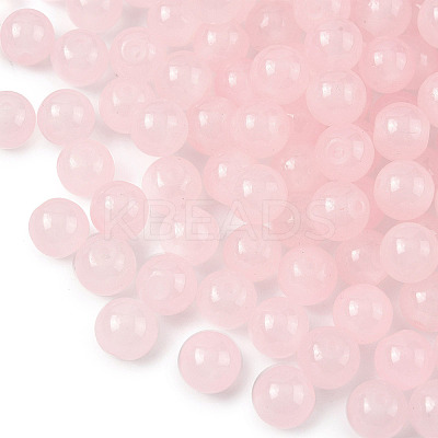 2 Strands Baking Paint Imitation Jade Glass Round Bead Strands DGLA-FS0001-20A-1