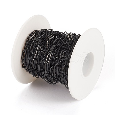 304 Stainless Steel Paperclip Chains STAS-K209-07EB-1