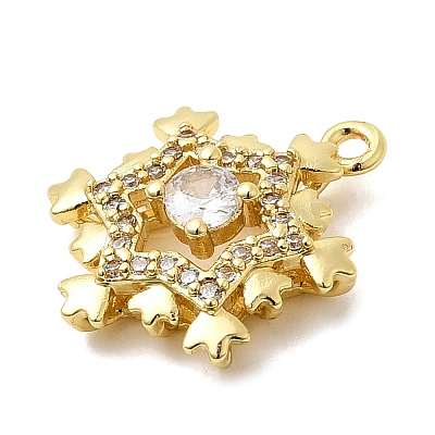 Christmas Brass Micro Pave Cubic Zirconia Pendants KK-L258-04G-E01-1