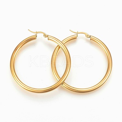304 Stainless Steel Big Hoop Earrings LS-EJEW-H358-08G-1