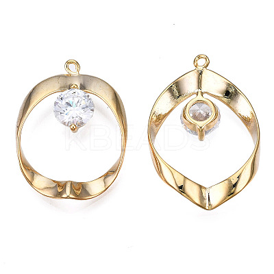 Brass Rhinestone Pendants KK-N216-410-1