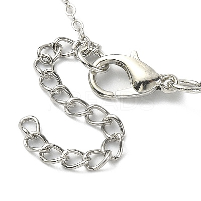 Flower Alloy Pendant Necklace NJEW-FZ00021-1