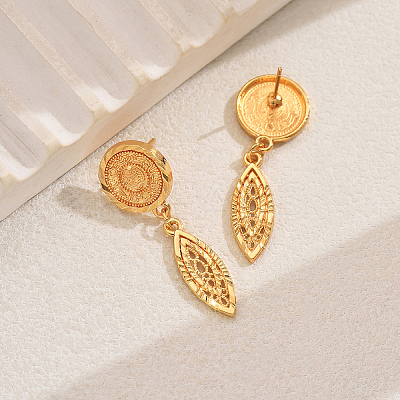 Vintage French Middle Eastern Horse Eye Alloy Dangle Stud Earrings XZ9039-1