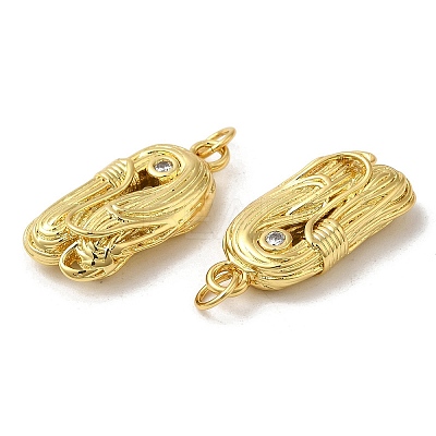 Rack Plating Brass Micro Pave Cubic Zirconia Pendants KK-C030-10G-1