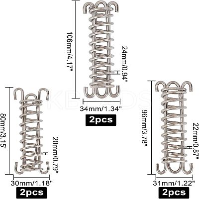 6Pcs Stainless Steel Camping Tent Spring Buckle AJEW-FH0001-47-1