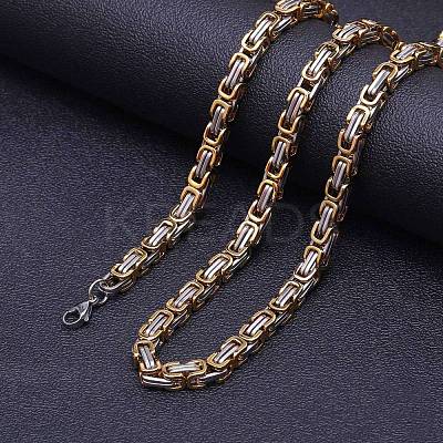 Stainless Steel Byzantine Chain Necklaces for Men FS-WG56795-44-1