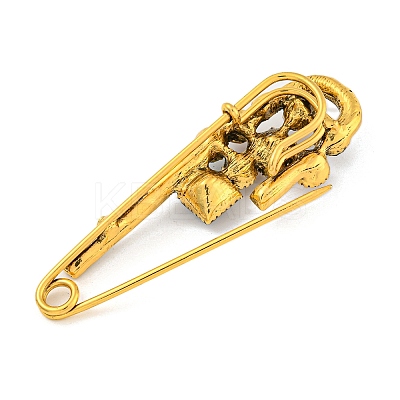 Alloy Colorful Rhinestone Safety Pin Brooch JEWB-U006-18G-1