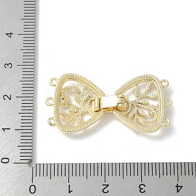 Brass Micro Pave Cubic Zirconia Fold Over Clasps KK-U052-10G-1