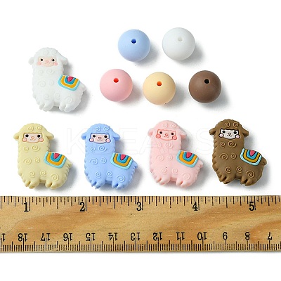 Silicone Focal Beads Alpaca/Round SIL-FS0001-13-1