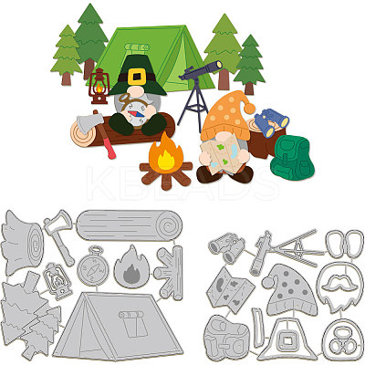Camping Theme Carbon Steel Cutting Dies Stencils DIY-WH0309-1425-1