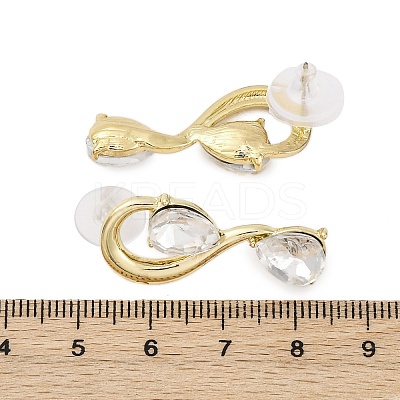 Alloy Rhinestones Stud Earrings EJEW-M075-04G-01-1