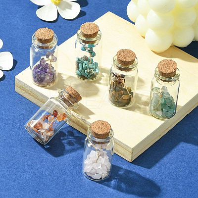 Transparent Glass Wishing Bottle Decoration AJEW-JD00011-1