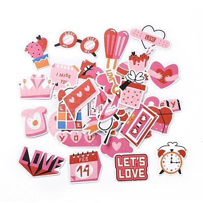 Valentine's Day Theme Paper Stickers Set DIY-G066-27-1