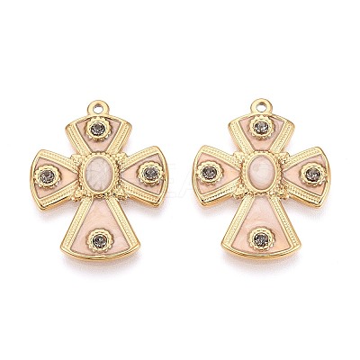 304 Stainless Steel with Enamel Pendants STAS-T068-107B-G-1