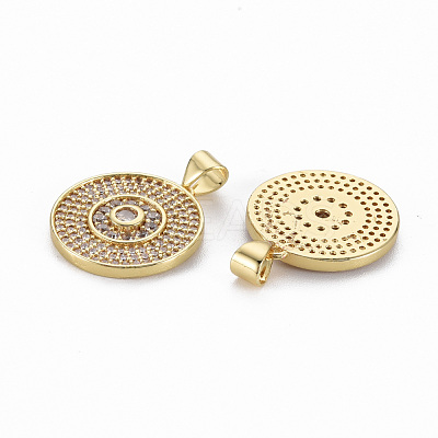 Brass Micro Pave Clear Cubic Zirconia Pendants ZIRC-Q200-044-NF-1