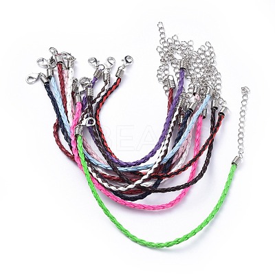 Trendy Braided Imitation Leather Bracelet Making BJEW-S076-M-1